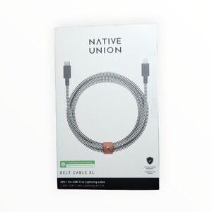 K5-O Native Union Belt‎ XL 10ft USB-C to Lighting Charging Cable - Zebra
